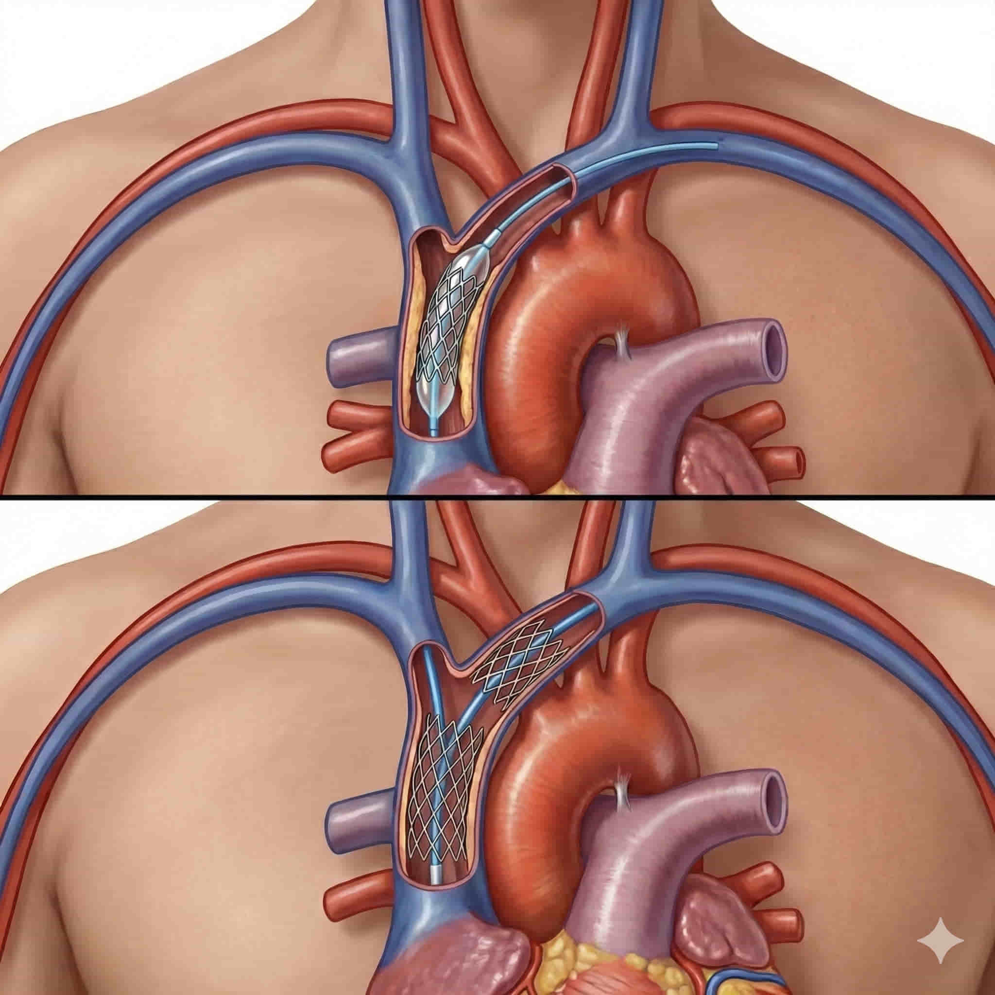 Central vein recanalization procedure in Hyderabad by Dr Ram Kishore Gujarala for dialysis-related central venous stenosis, highlighting the treatment for arm swelling and venous hypertension