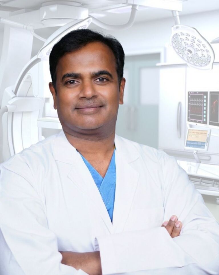 Dr. Ram Kishore Gurajala performing image-guided procedures and vascular interventions in Hyderabad