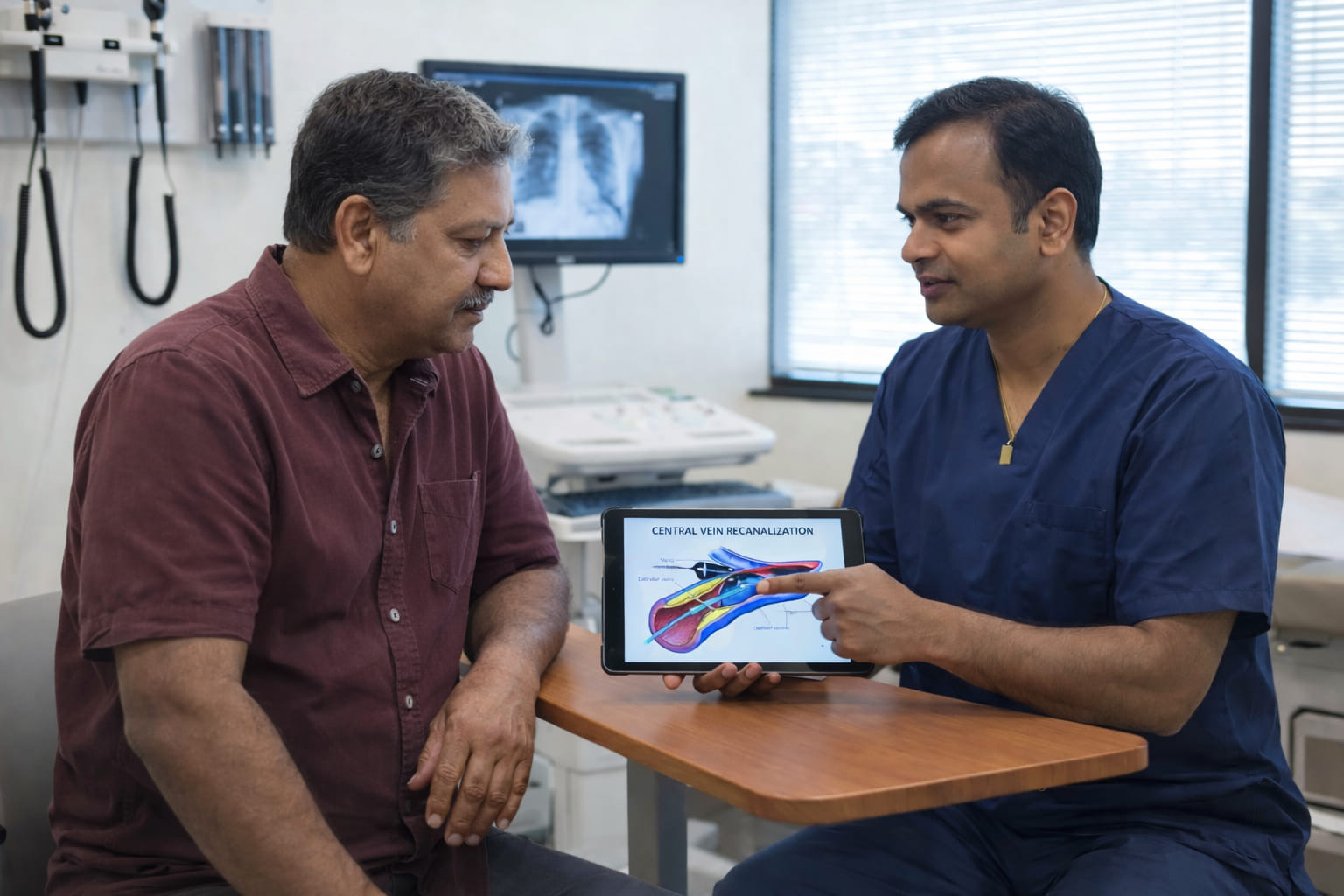 Dr. Ram Kishore Gurajala Consulting a Patient on Central Vein Recanalization (Treatment for Blockage) - Hyderabad