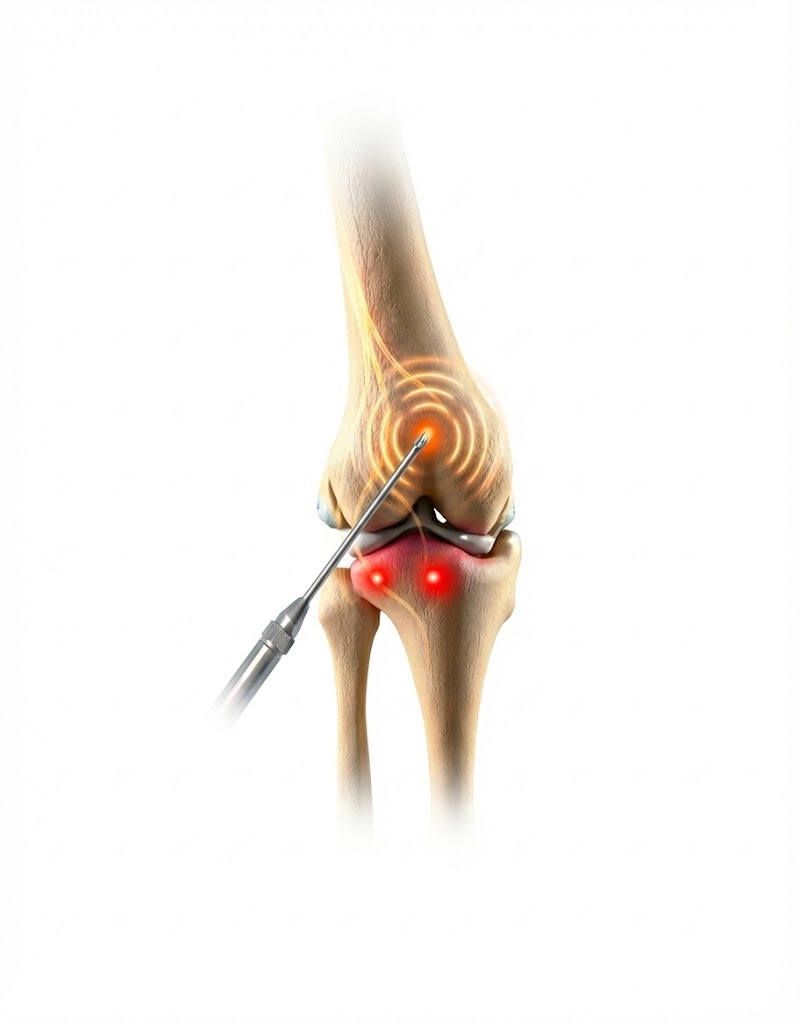 Medical illustration of knee genicular nerves treatment at IR4U By Ram, Hyderabad