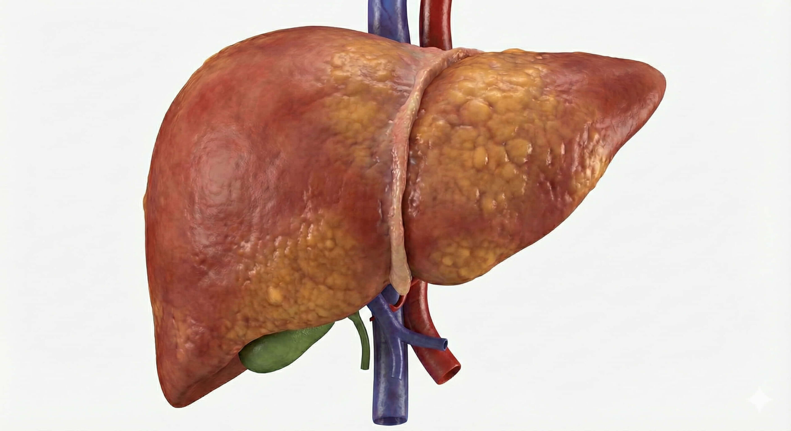 Liver anatomy image showing a candidate suitable for transhepatic venous catheterization procedure.