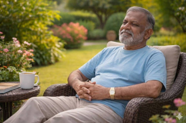 A patient celebrating his recovery from renal cancer after a successful preoperative embolization performed by Dr. Ram Kishore Gurajala in Hyderabad.