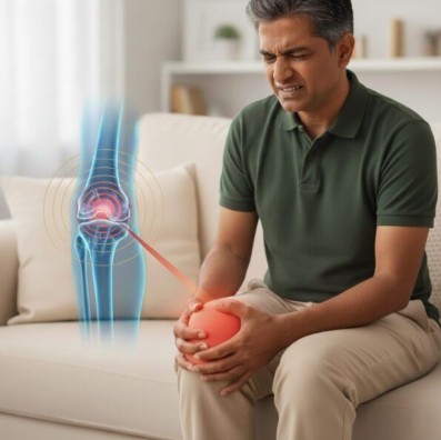 chronic knee pain treatment via GAE with Dr. Ram Kishore in Hyderabad, India.