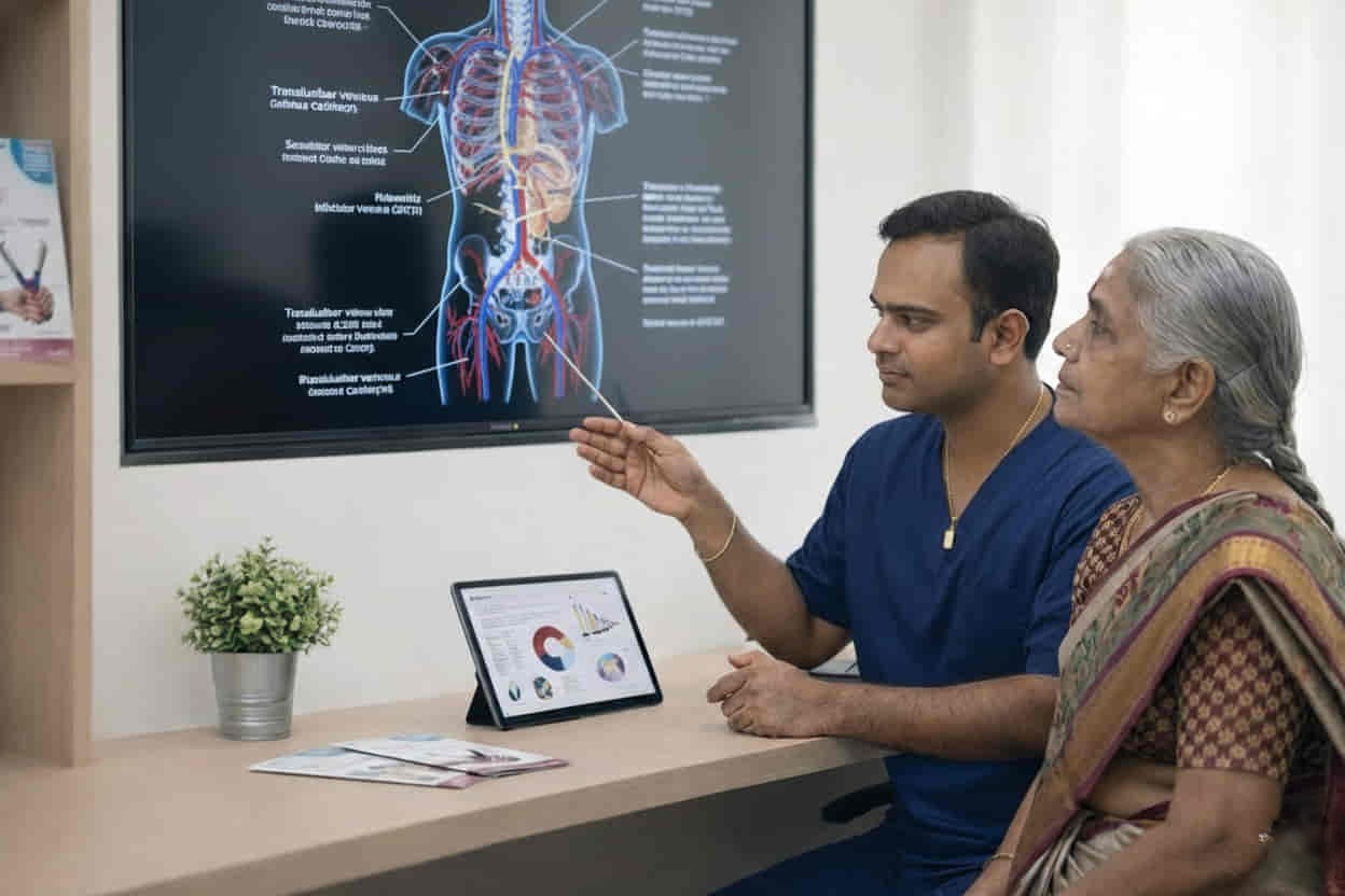 Translumbar venous catheter patient consultation in ir4ubyram by dr ram kishore gujarala hyderabad