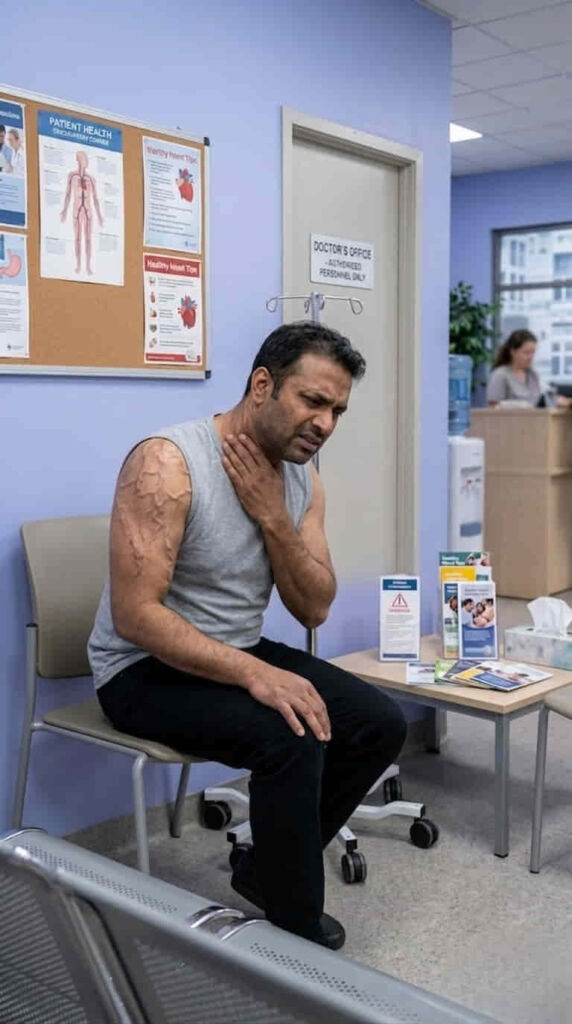 A patient suffering from central nerve blockage