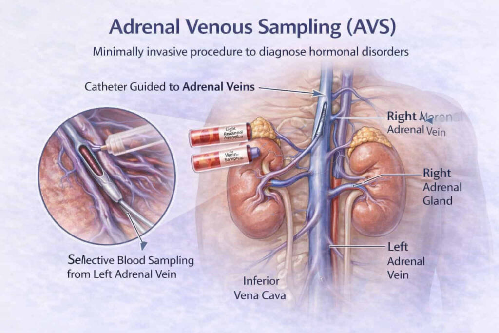 adrenal venous sampling diagram