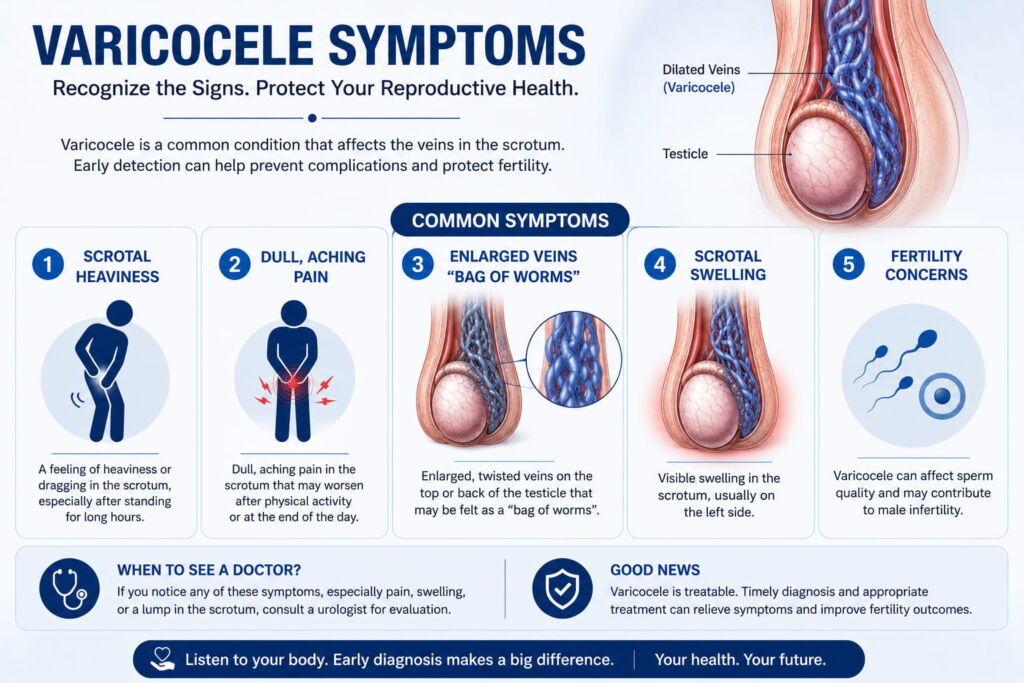 signs and symptoms of varicocele veins
